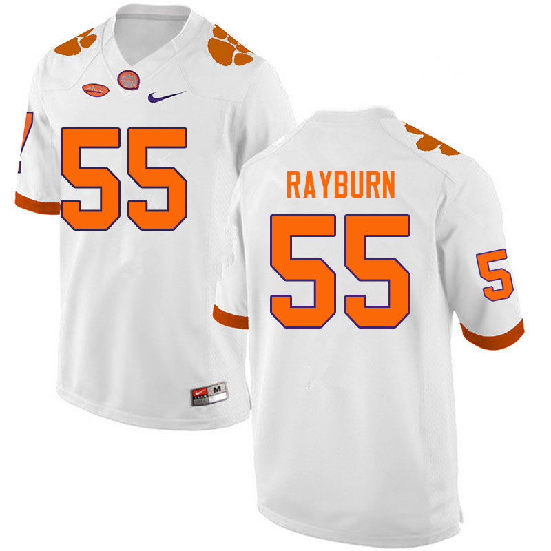 Men #55 Hunter Rayburn Clemson Tigers College Football Jerseys Sale-White